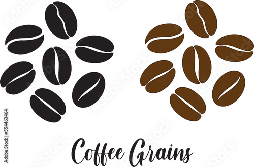 Iconos de granos de café. Vector