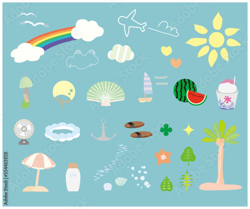 夏のイラストセットです