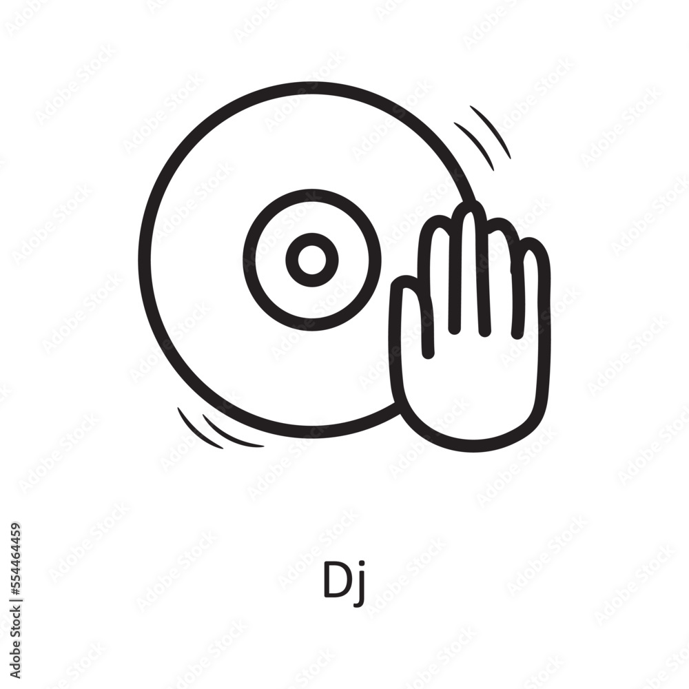 Dj vector outline Icon Design illustration. Entertainment Symbol on White background EPS 10 File Dj vector outline Icon Design illustration. Entertainment Symbol on White background EPS 10 File