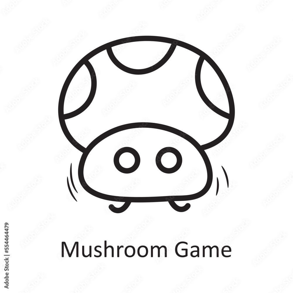 Mushroom Game vector outline Icon Design illustration. Entertainment Symbol on White background EPS 10 File
