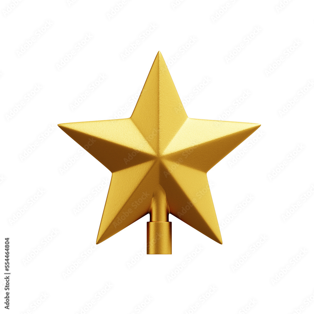 golden Christmas tree star isolated on white, 3d rendering of XNAS star png transparent background golden Christmas tree star isolated on white, 3d rendering of XNAS star png transparent background