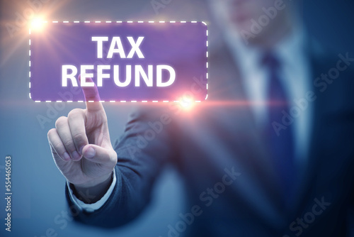 Businessman in tax refund concept