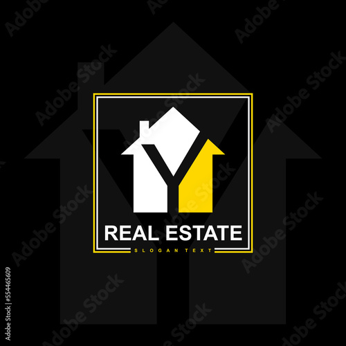 Real Estate logo latter Y. Real estate logo with House and the letter Y. Minimal and creative design. vector eps10
