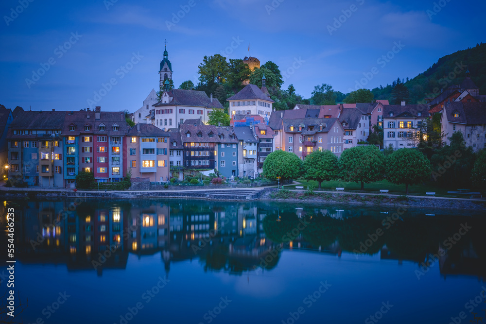 Blaue Stunde über der Altstadt Laufenburg