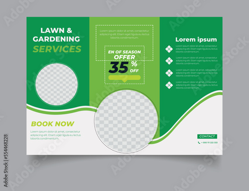 Lawn garden care service trifold social media post template