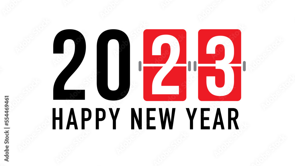 2023 Happy New Year greetings card with score board numbers vector illustration 2023 Happy New Year greetings card with score board numbers vector illustration