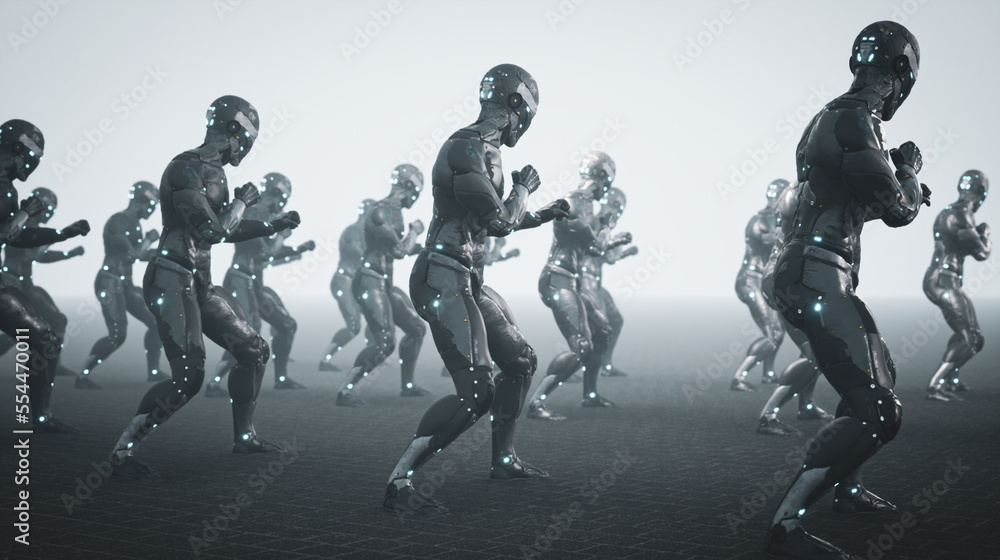 Cyborg. Robot. Cyborg. Robot.