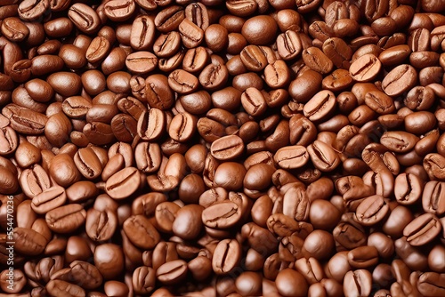 Coffee Bean Macro Shot in the Background Generative AI