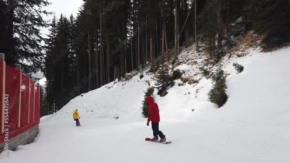 Snowboarder in Alps. Snowboarding at Mayrhofen in Austria Snowboarder in Alps. Snowboarding at Mayrhofen in Austria