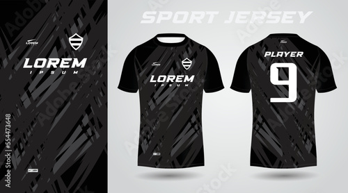 black t-shirt sport jersey design