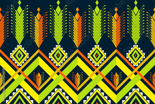 Ethnic geometric seamless pattern,native pattern,flower colorful, for fabric pattern,textiles pattern,background,wallpaper.
