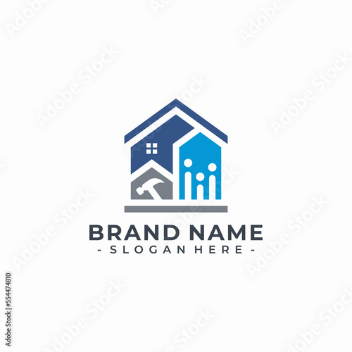 family home renovation logo illustration