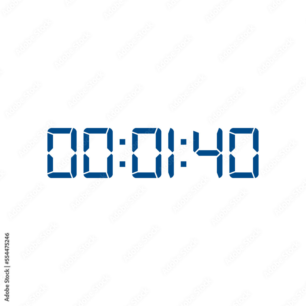 Digital clock icon isolated on clean background. Application icon. Vector.
Digital clock icon isolated on clean background. Application icon. Vector.