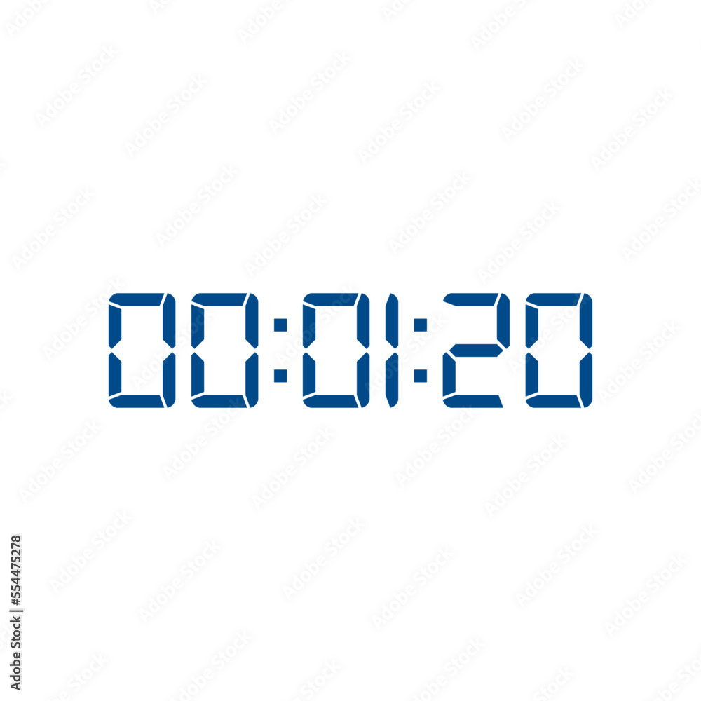 Digital clock icon isolated on clean background. Application icon. Vector.
Digital clock icon isolated on clean background. Application icon. Vector.