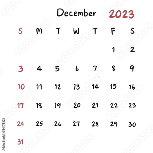 calendar 2023 hand draw