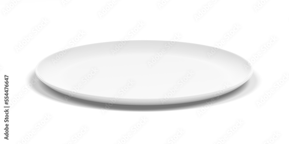 Empty plate isolated on white background. 3d illustration. Empty plate isolated on white background. 3d illustration.