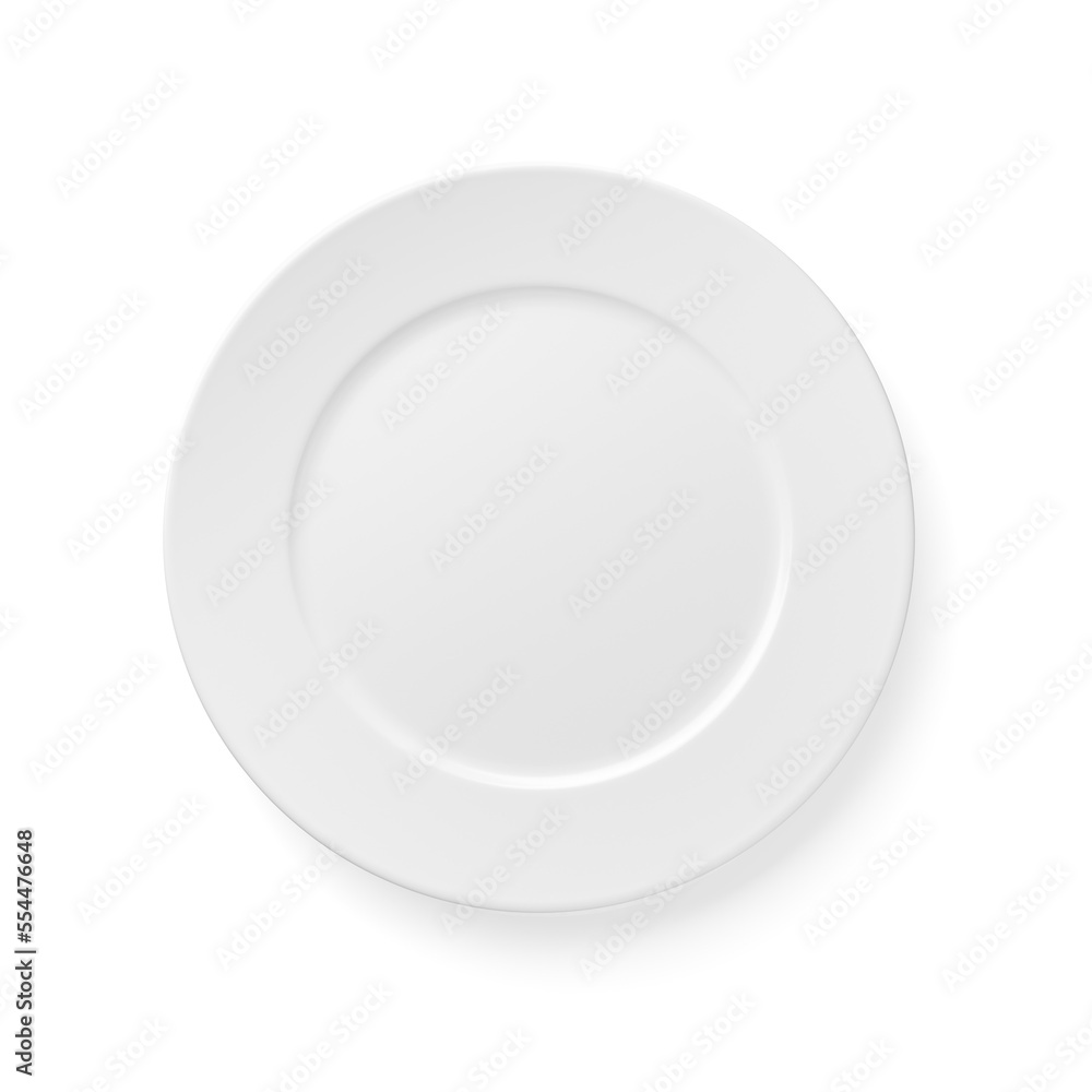 Empty plate isolated on white background. 3d illustration. Empty plate isolated on white background. 3d illustration.