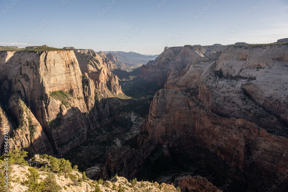 Looking down Zion Canyon from observation Point