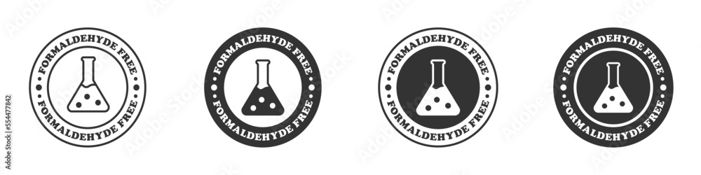 Formaldehyde free icon set. Vector illustration. Stock Vector | Adobe Stock