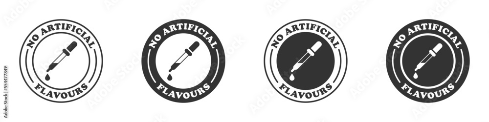 No artificial flavors icon set. Vector illustration. No artificial flavors icon set. Vector illustration.