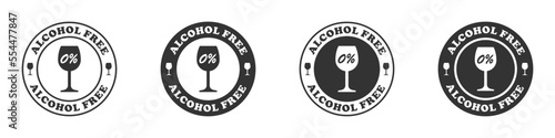 Alcohol free icon set. Vector illustration.