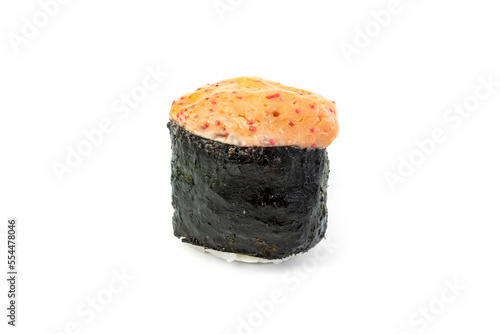Japanese traditional cuisine. japanese rolls, sushi on a white background. asianfood photo
