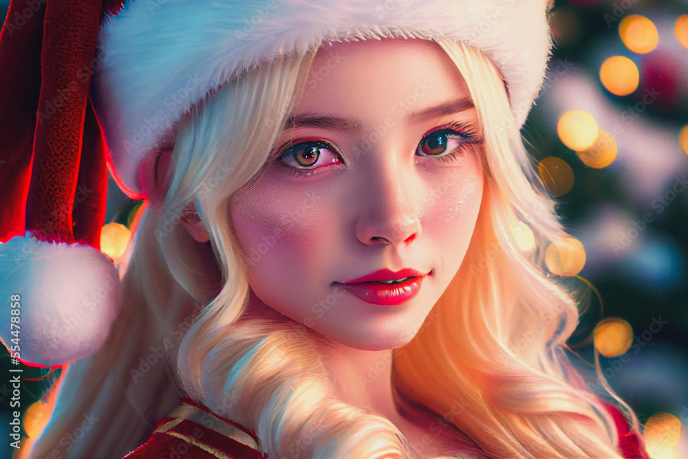 Digital paint a santa girl Digital paint a santa girl