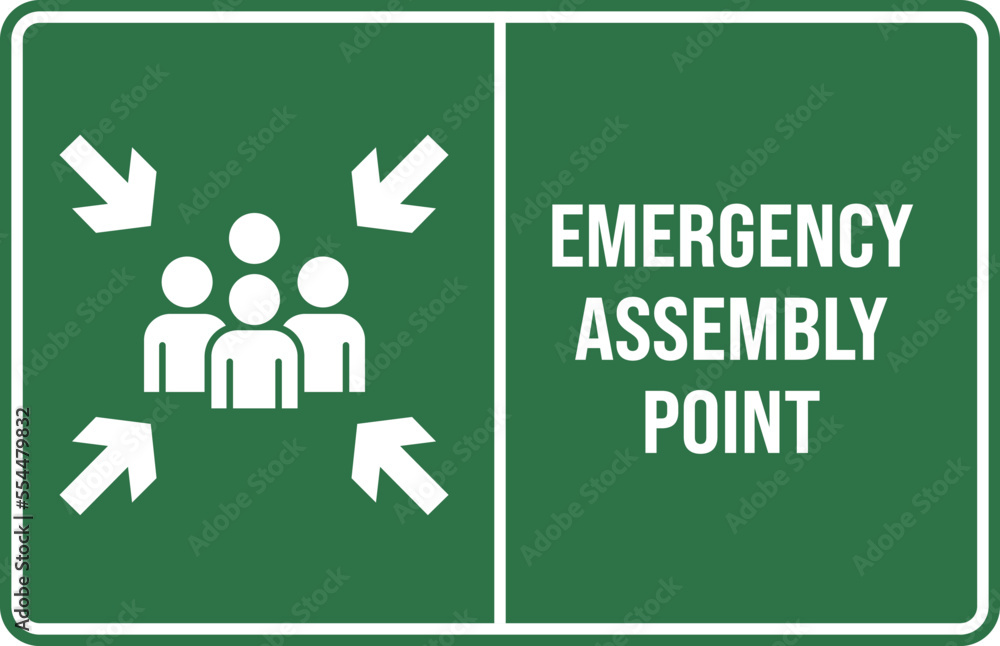 Emergency assembly point print ready sign vector Emergency assembly point print ready sign vector