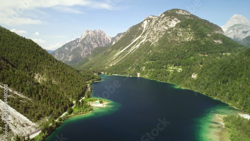 Italy, nature, blue sky, lake in the mountains