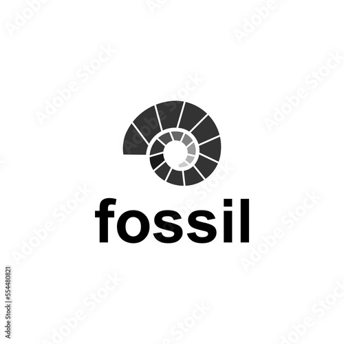 nautilus shell fossil logo vector with geometric and abstract