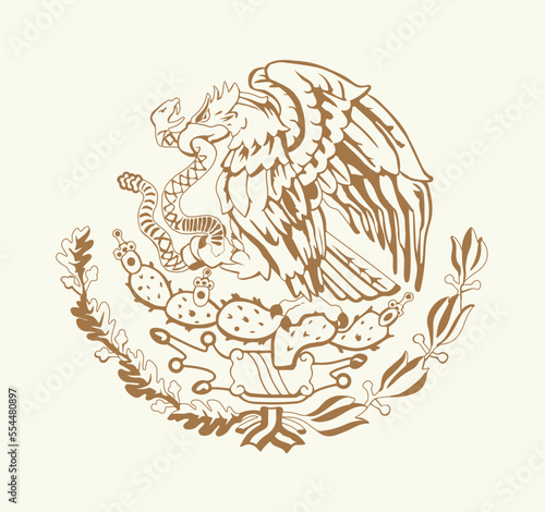 Symbol from the flag of Mexico. Vector drawing sign