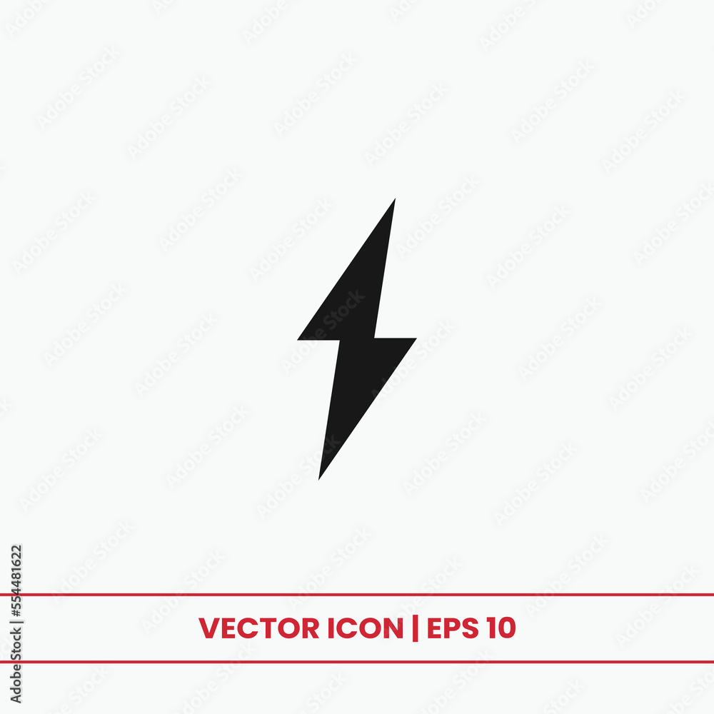 Lightning icon vector. Electric power sign Lightning icon vector. Electric power sign