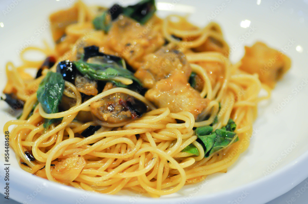 fish pasta or fish spaghetti ,pasta or spicy pasta