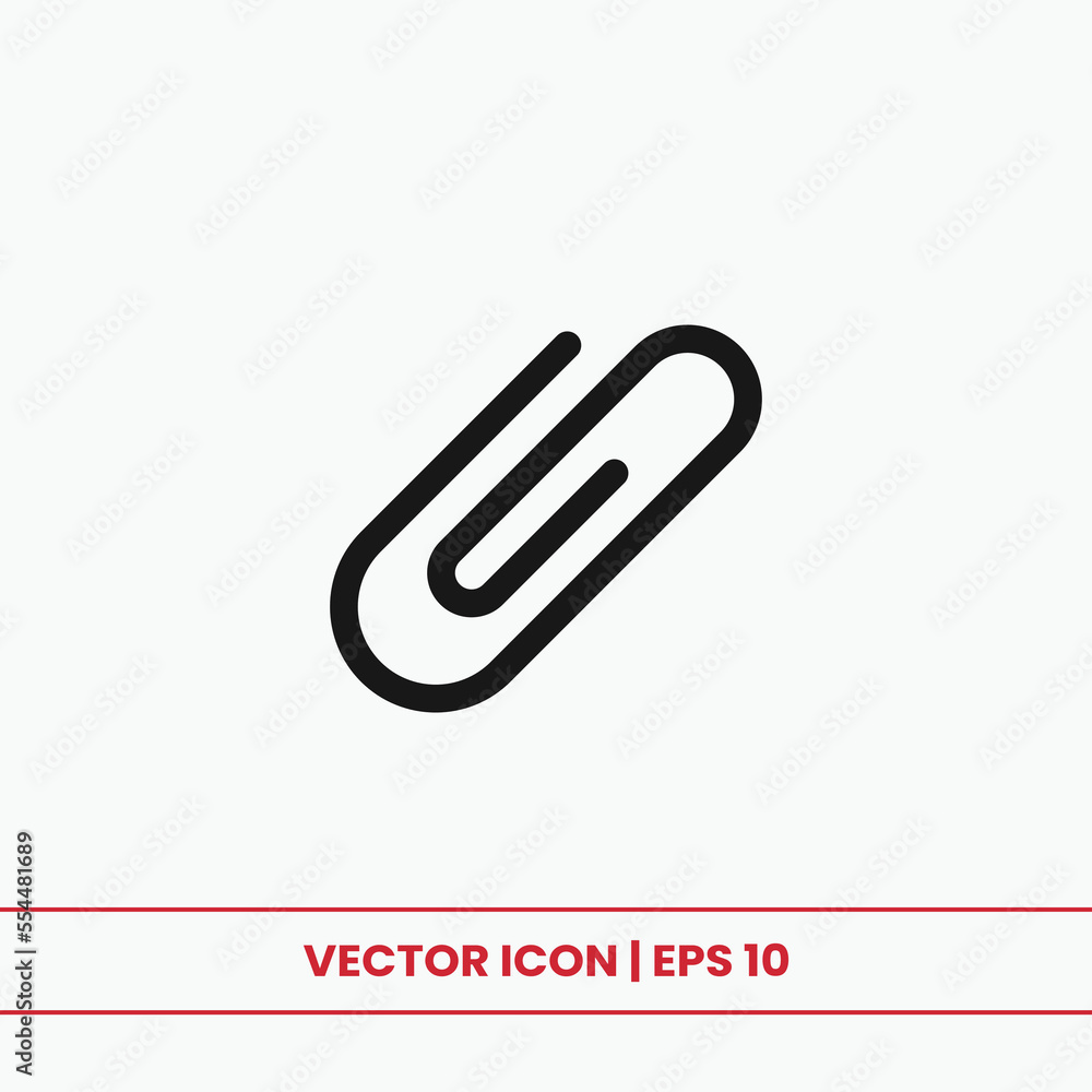 Paper clip icon vector. Attachment sign Paper clip icon vector. Attachment sign