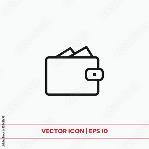 Wallet icon vector. Money wallet sign