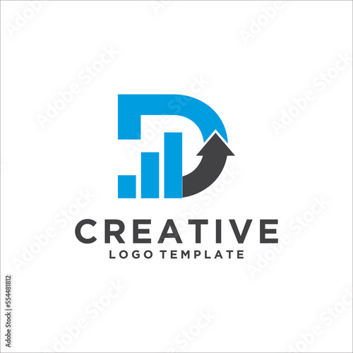 Investment logo with capital letter D, finance logo, financial investment logo, business logo