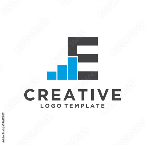 Investment logo with capital letter E, finance logo, financial investment logo, business logo