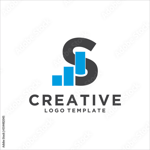 Investment logo with capital letter S, finance logo, financial investment logo, business logo