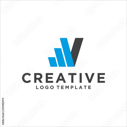 Investment logo with capital letter W, V, finance logo, financial investment logo, business logo