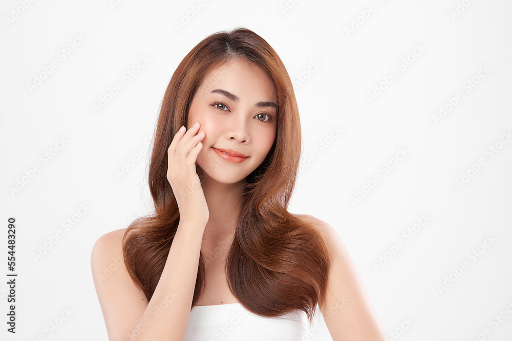 Beautiful young asian woman with clean fresh skin on white background, Face care, Facial treatment, Cosmetology, beauty and spa, Asian women portrait. Beautiful young asian woman with clean fresh skin on white background, Face care, Facial treatment, Cosmetology, beauty and spa, Asian women portrait.