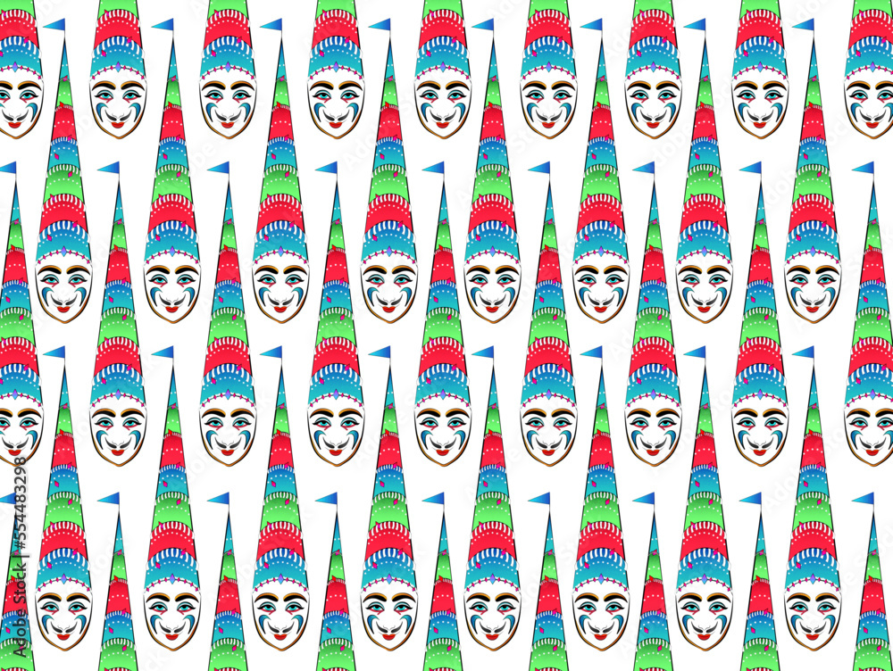 Ilustración mascara colorida - perú