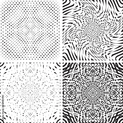 Seamless pattern with lines.Unusual poster Design .Black Vector stripes .Geometric shape. Endless texture © miloje