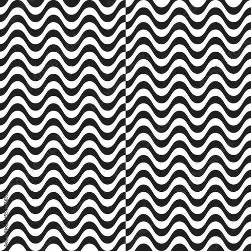 Seamless pattern with lines.Unusual poster Design .Black Vector stripes .Geometric shape. Endless texture 