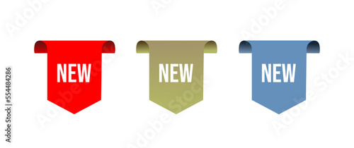 red and blue and gold new labels