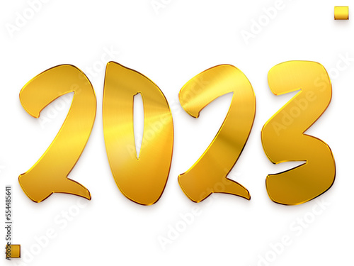 2023 Numbers in Transparent PNG Elegant Gold Bold Typography Minimalistic Golden Text