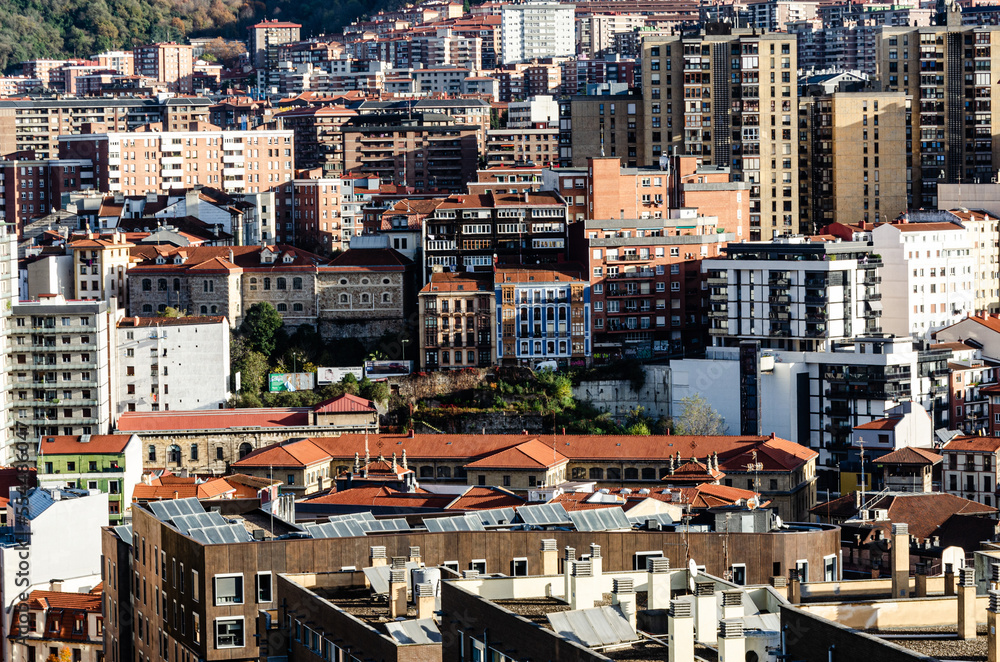 Barrio de atxuri en la ciudad de Bilbao