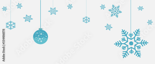 Snowflake and ball. Winter pattern snow ornament Vector design for Christmas