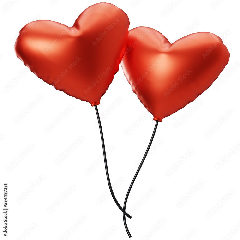 3D Rendering of Love Sign Baloon
