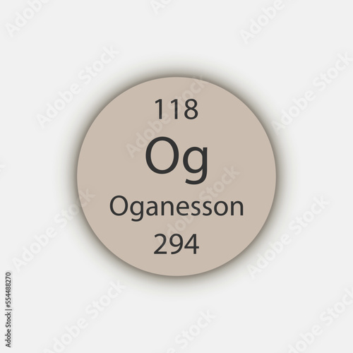 Oganesson symbol. Chemical element of the periodic table. Vector illustration. photo