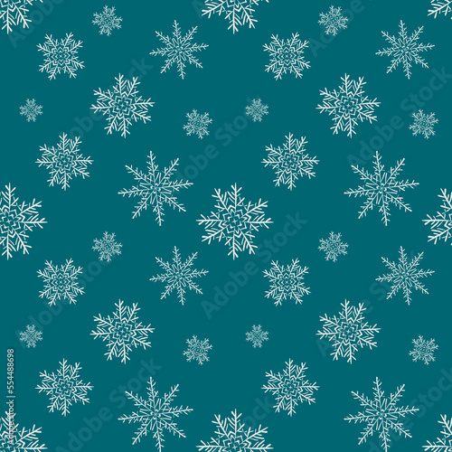 Winter seamless pattern with snowflakes.